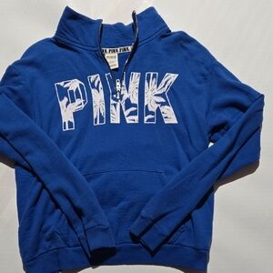 PINK Victoria's Secret Royal Blue Half-Zip Pullover